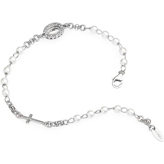 Bracciale Amen Donna Rosari in Argento Perla BROBBZ-M3 - BROBBZ-M3
